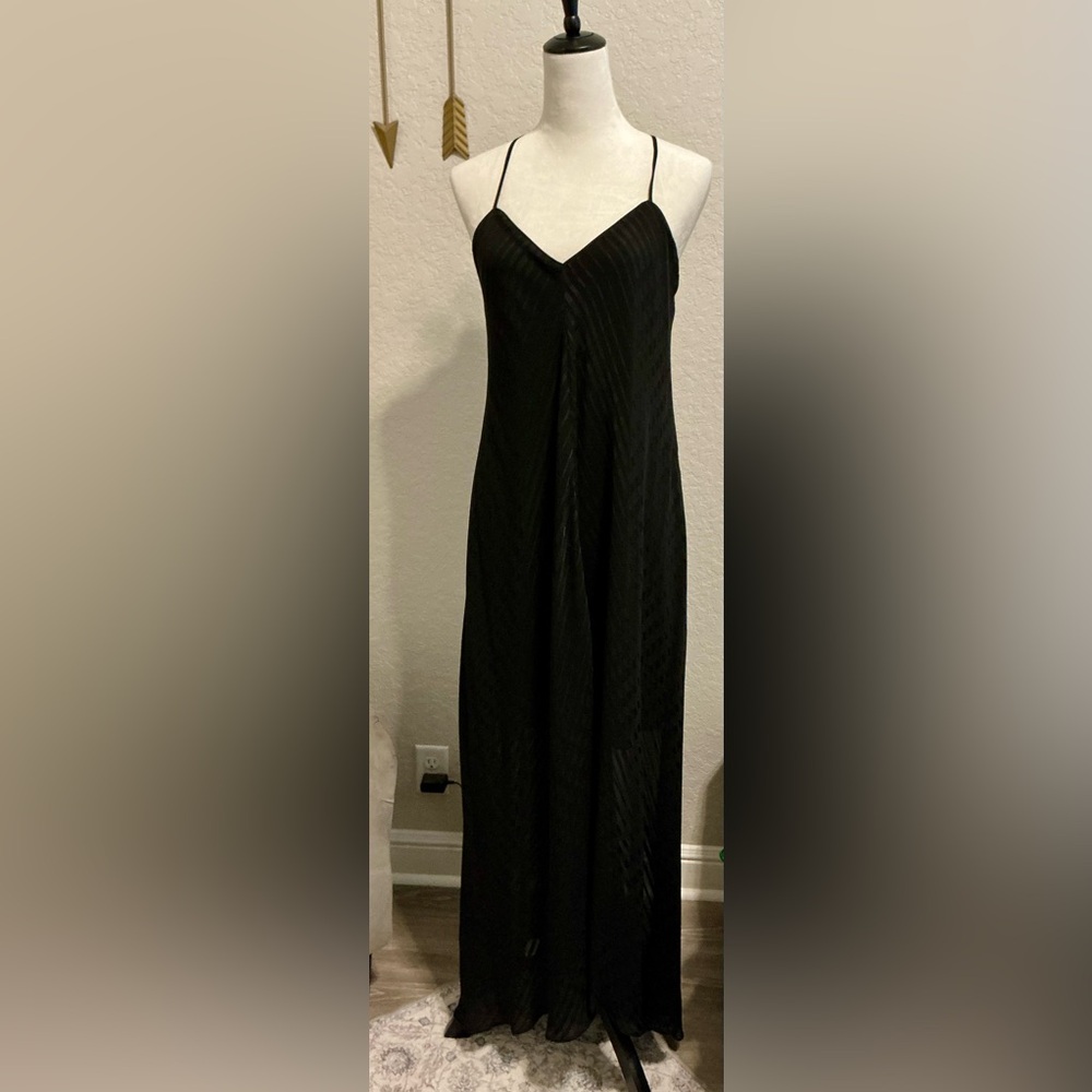 White House Black Market Elegant Black Maxi Dress Size 12